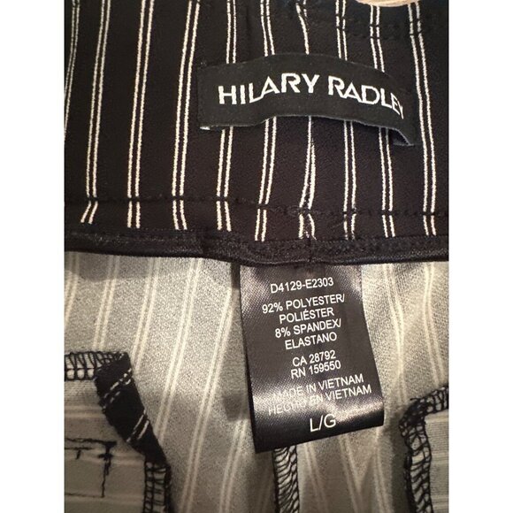 Hilary Radley Womens Black & White Striped Tummy Control Pants L NEW - Picture 6 of 8